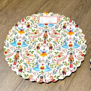 Set of 2 - Holiday Large Serving Plates with Scalloped Edge